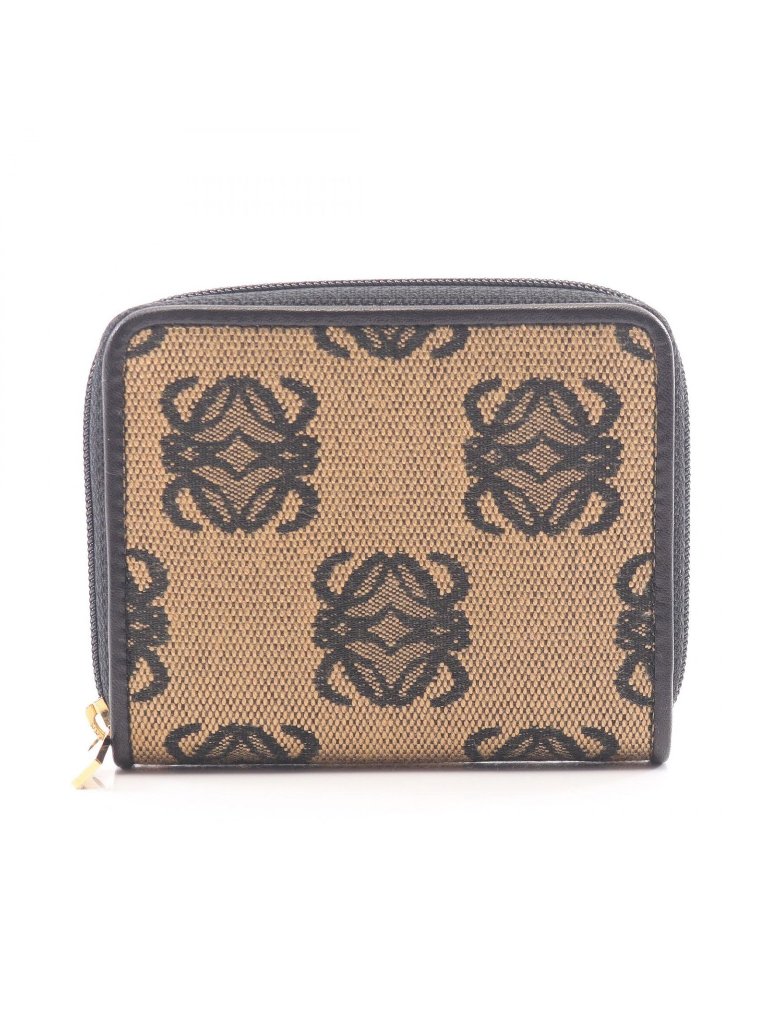 Loewe Coin Case Anagram Beige Black Canvas
